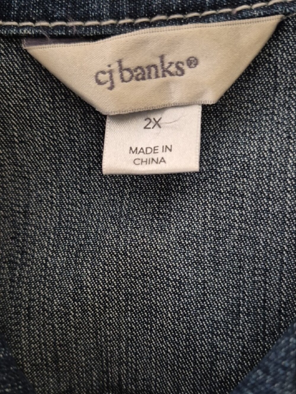 CJ Banks Dark Blue Denim Vest - Picture 3 of 6